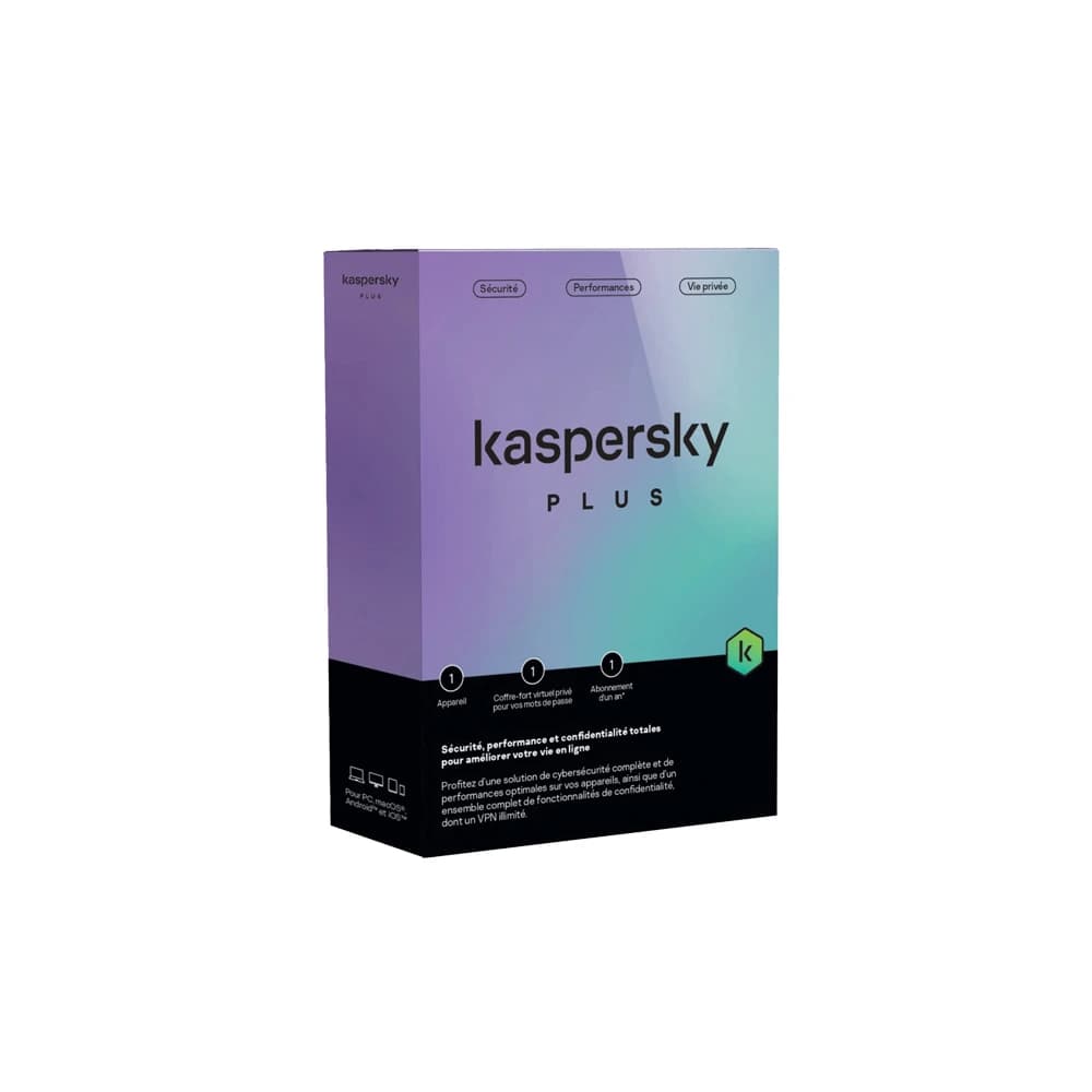 Kaspersky Plus – Licence 1 Postes / 1 an