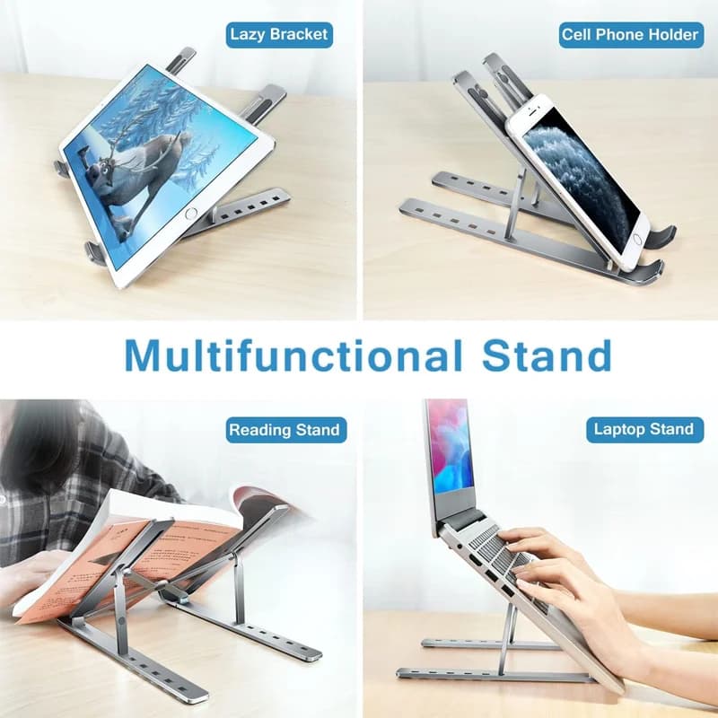 Support réglable en aluminium pour ordinateur portable et tablette - Pliable et ventilé slide 6
