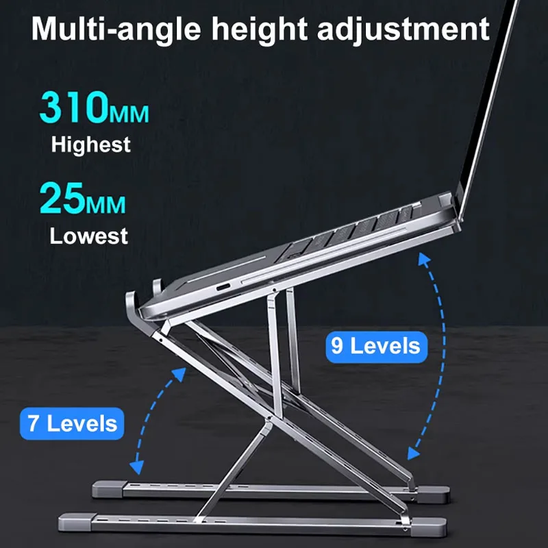 Support réglable en aluminium pour ordinateur portable et tablette - Pliable et ventilé slide 2