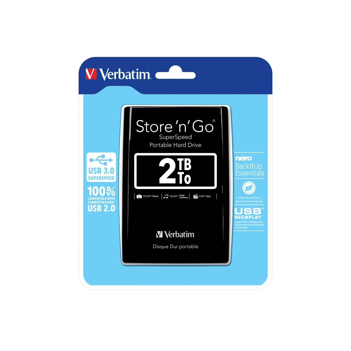 Disque dur externe Verbatim Portable 2To - Image 1