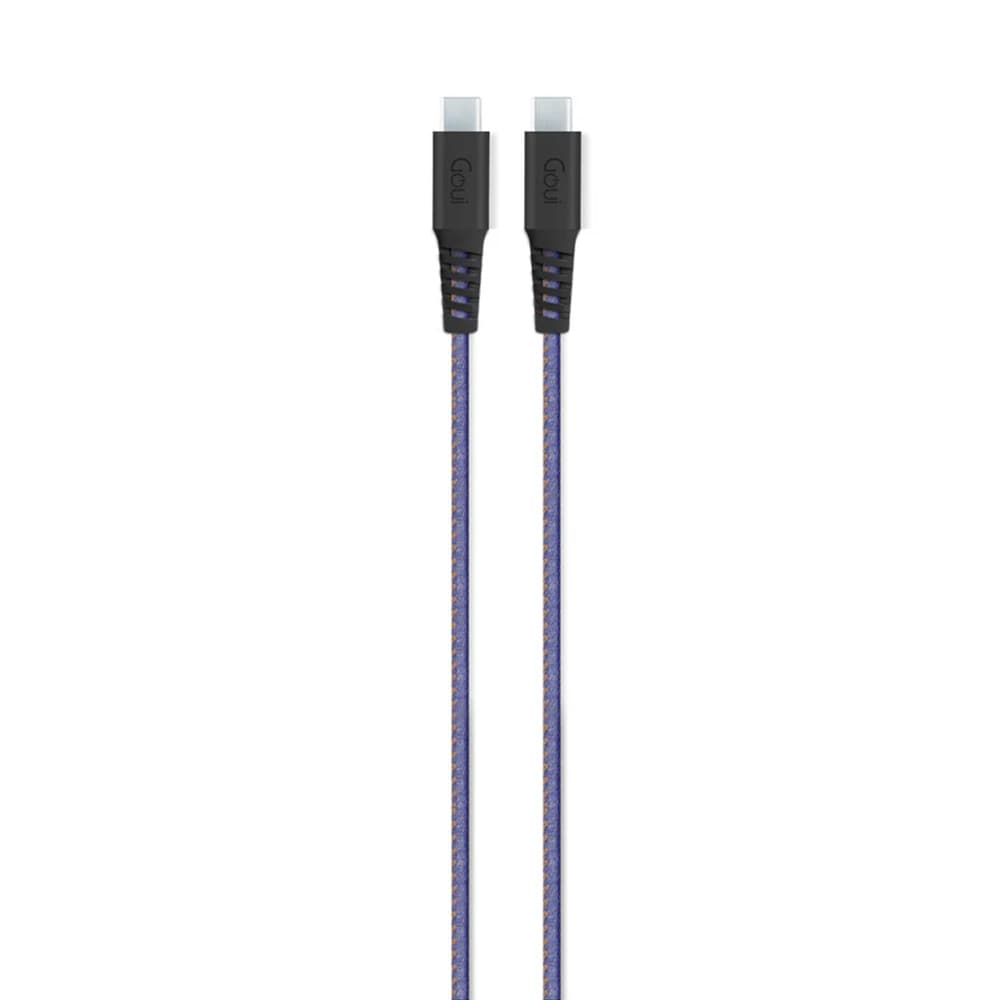 Goui Flex Câble Type-C vers Type-C (1,5m) 60W – Bleu Jean - Image 1