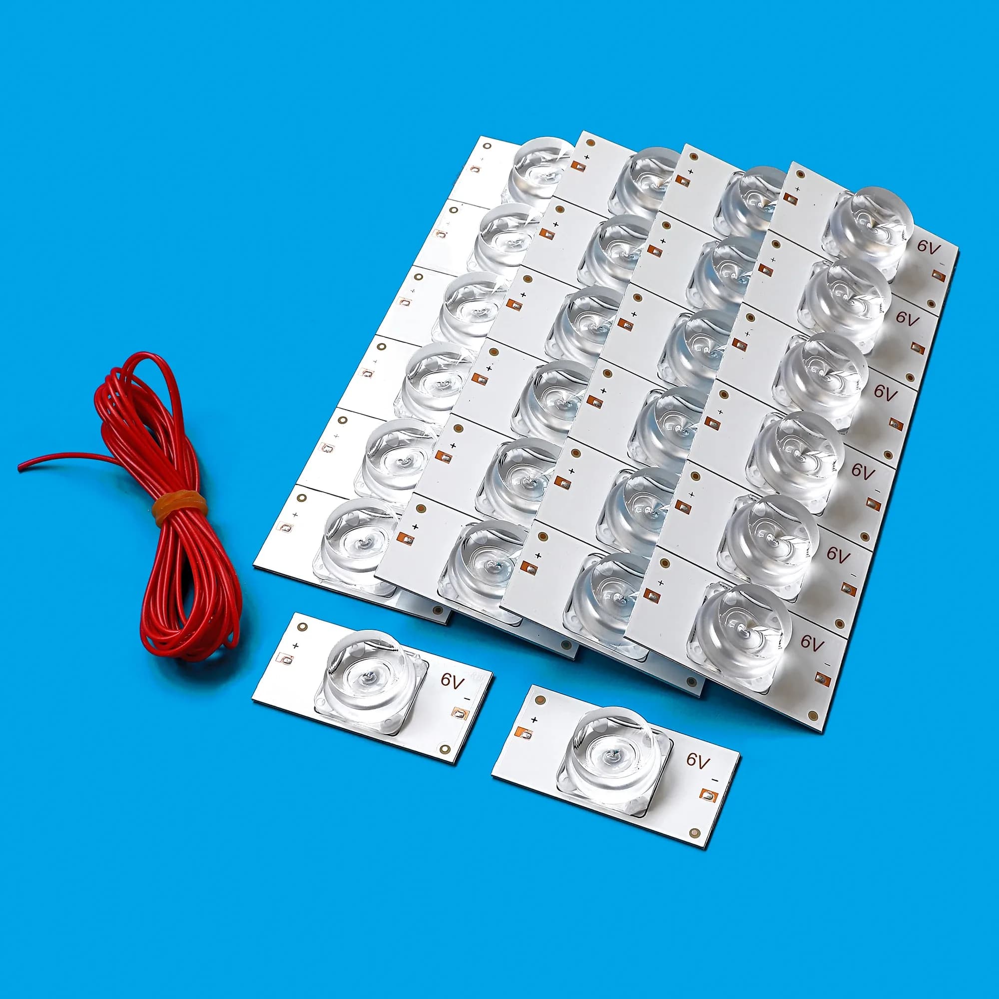 LEDs SMD 3V/6V avec lentilles optiques pour réparation de rétroéclairage TV 32-75" et câble de 2 m