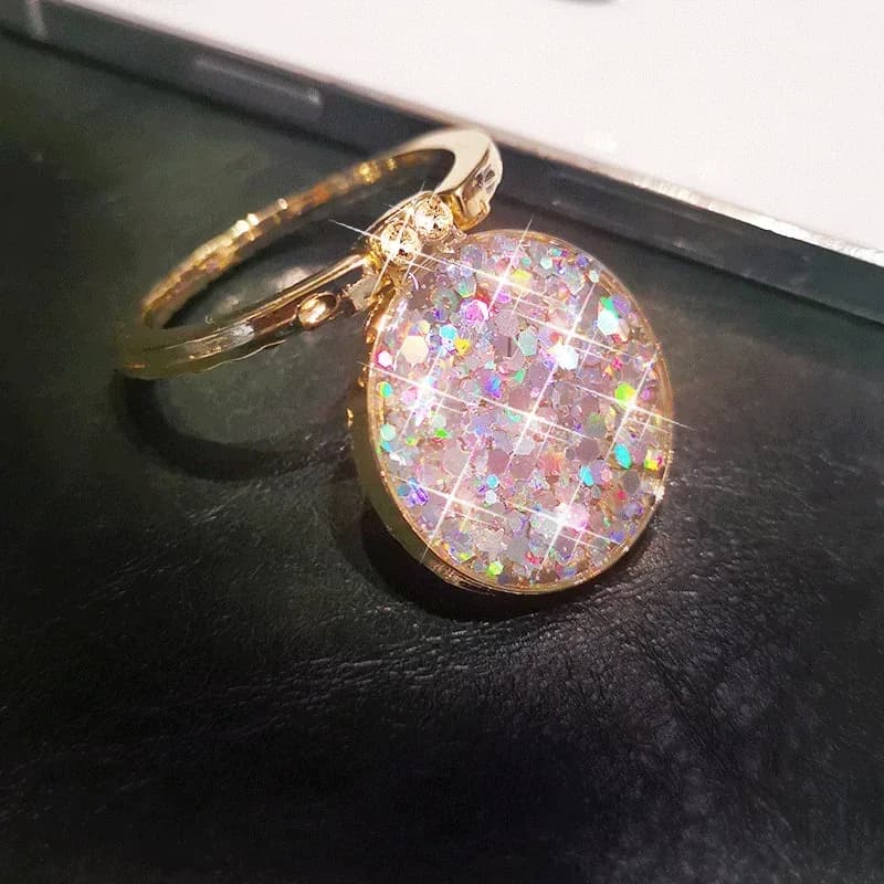 Support bague rotatif à paillettes pour smartphone - Image 1