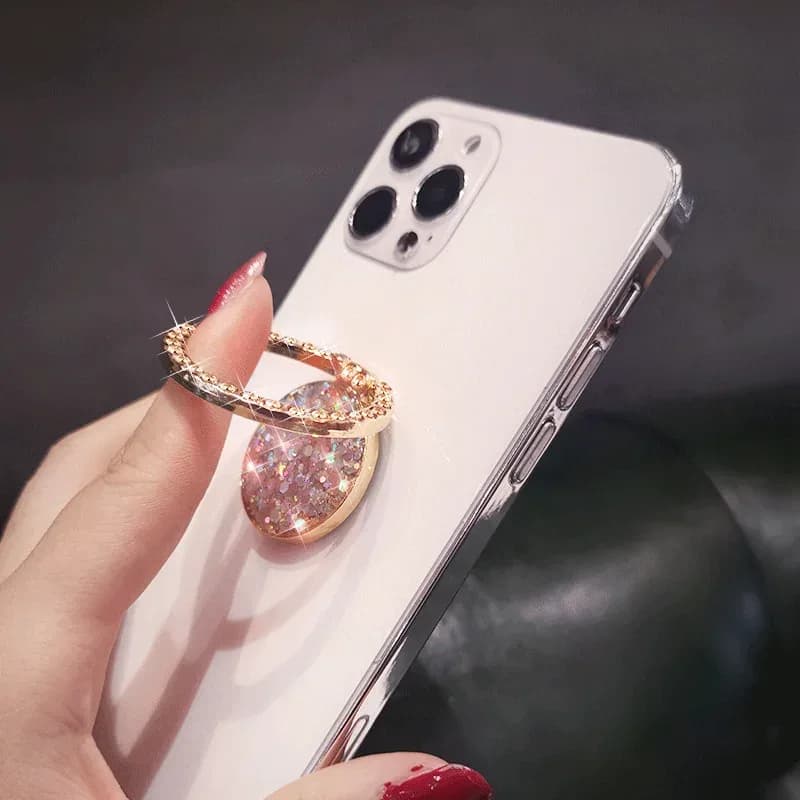 Support bague rotatif à paillettes pour smartphone - Image 4