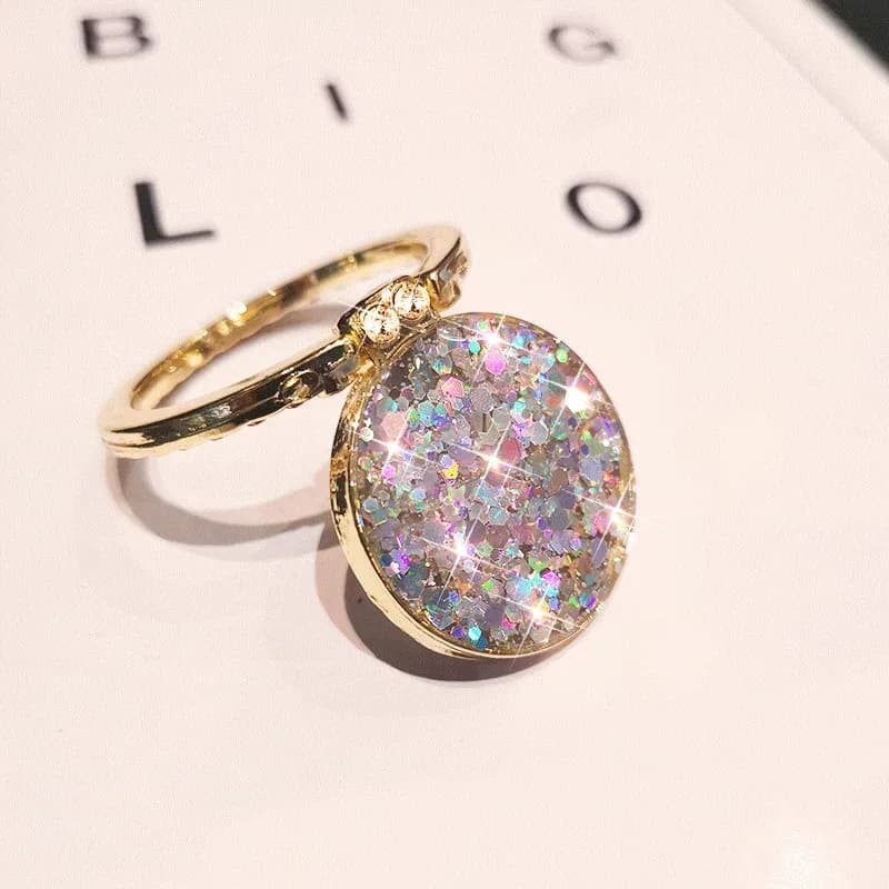 Support bague rotatif à paillettes pour smartphone slide 7