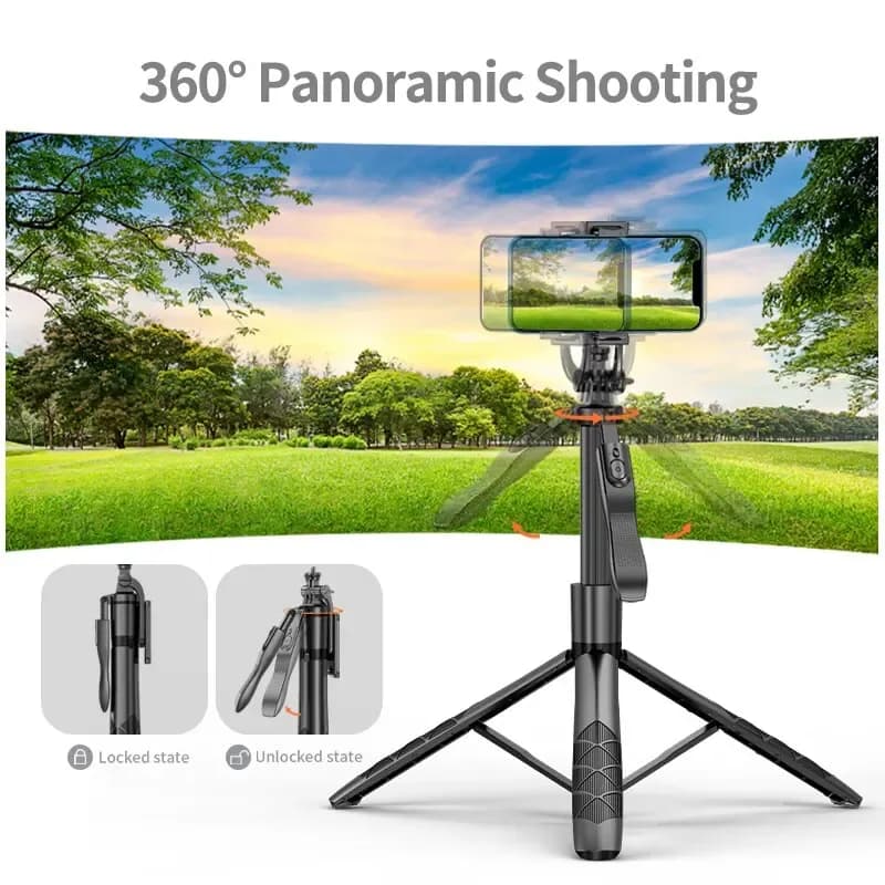 Trépied Perche Selfie Sans Fil KEELEAD L16 (1530 mm) Pliable pour Smartphones et Caméras d'Action slide 4