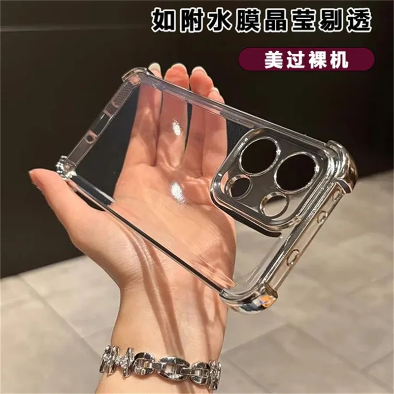 Coque de Protection Antichoc en Silicone TPU pour Oppo Reno 13 Pro / 13 F / 14 FS 5G - Transparente et Galvanisée slide 6