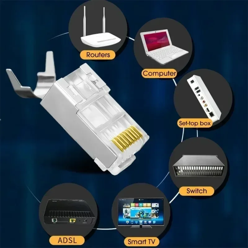 Connecteurs RJ45 Blindés Cat7/Cat6/Cat5 - Fiches 8P8C Plaquées Or slide 6