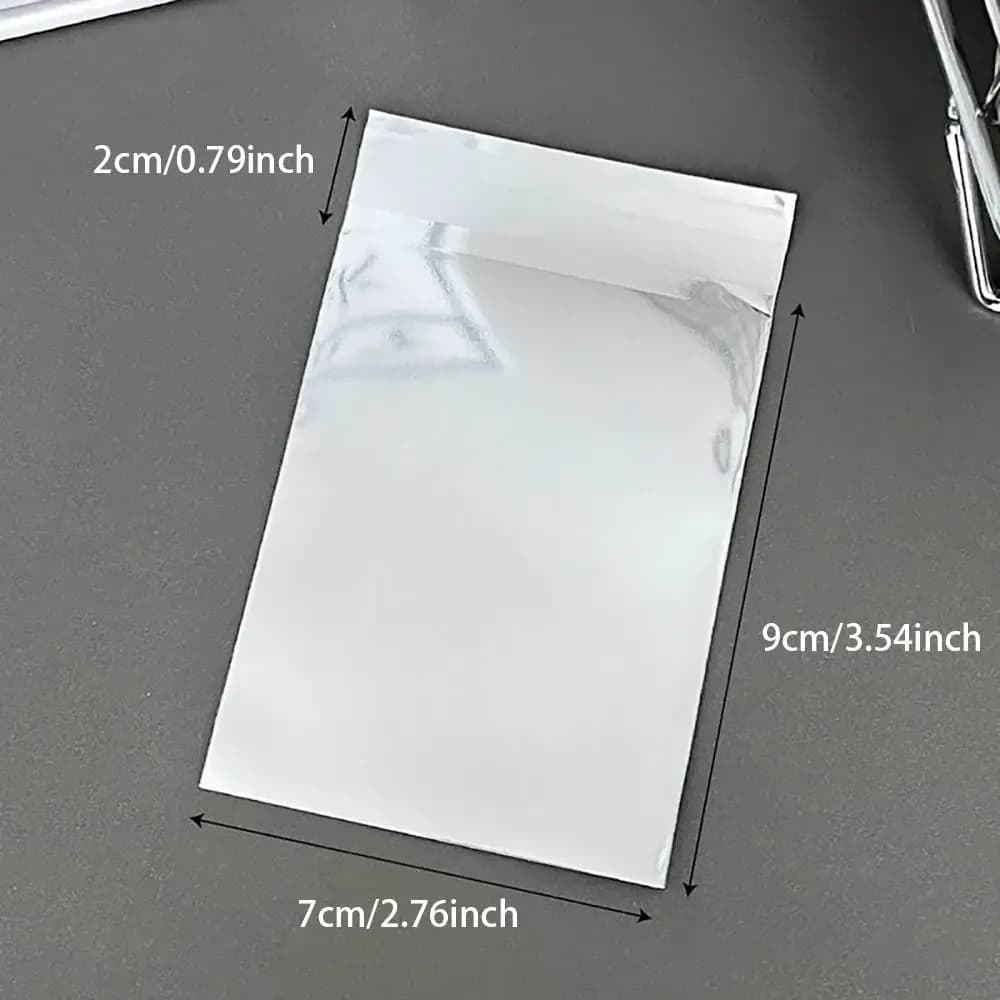 Lot de 200 sachets cadeaux auto-adhésifs en aluminium argenté, 7x9 cm - Image 4