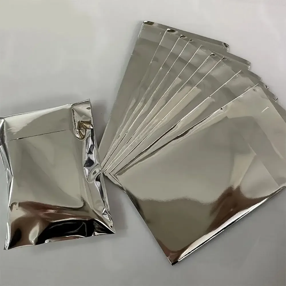 Lot de 200 sachets cadeaux auto-adhésifs en aluminium argenté, 7x9 cm - Image 3