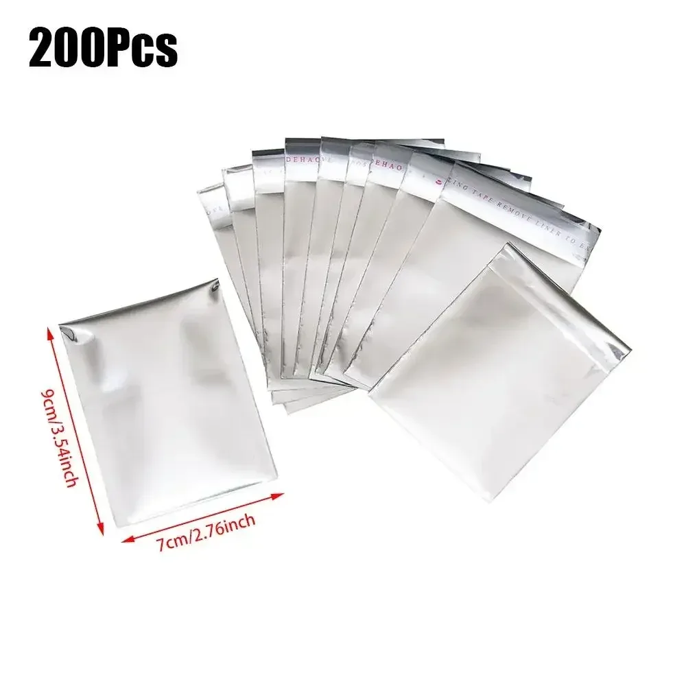 Lot de 200 sachets cadeaux auto-adhésifs en aluminium argenté, 7x9 cm slide 7