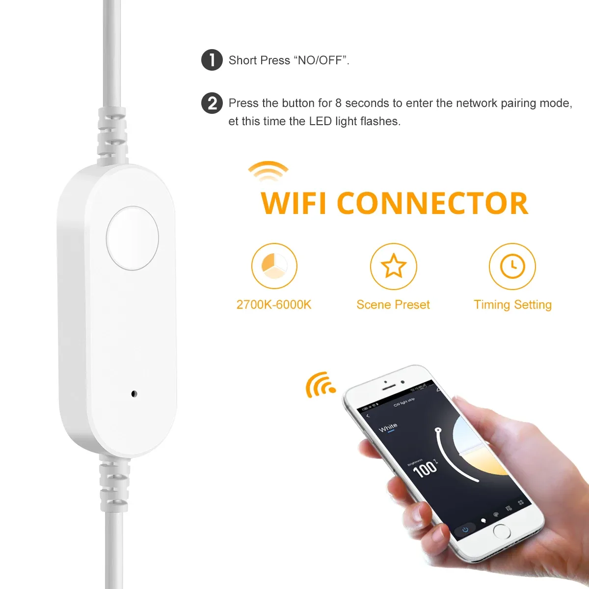 Ruban LED COB CCT Connecté WiFi Tuya 24V - Intensité Variable (3m/5m) - Image 3