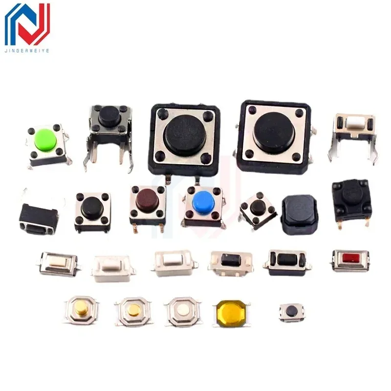 Lot de 50 micro-interrupteurs tactiles CMS (bouton-poussoir) - 2 et 4 broches - Image 2