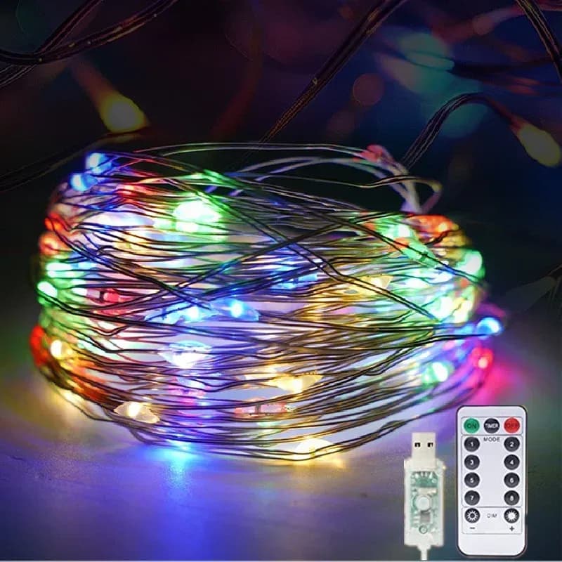 Guirlande lumineuse LED USB avec télécommande et 8 modes d'éclairage (5m à 30m) - Image 3