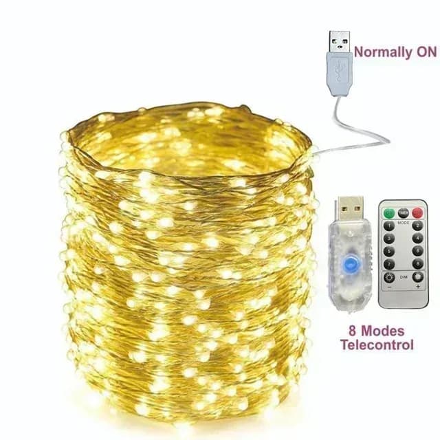 Guirlande lumineuse LED USB avec télécommande et 8 modes d'éclairage (5m à 30m) slide 7