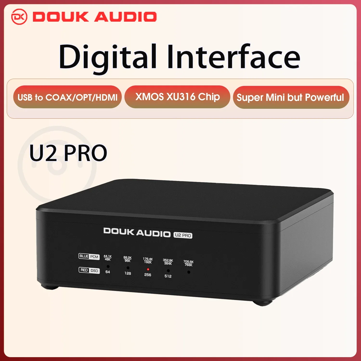 Interface Numérique USB Douk Audio U2PRO : Convertisseur DDC XMOS XU316, Sorties Optique/Coaxiale/I2S pour DAC, PS5 et Switch