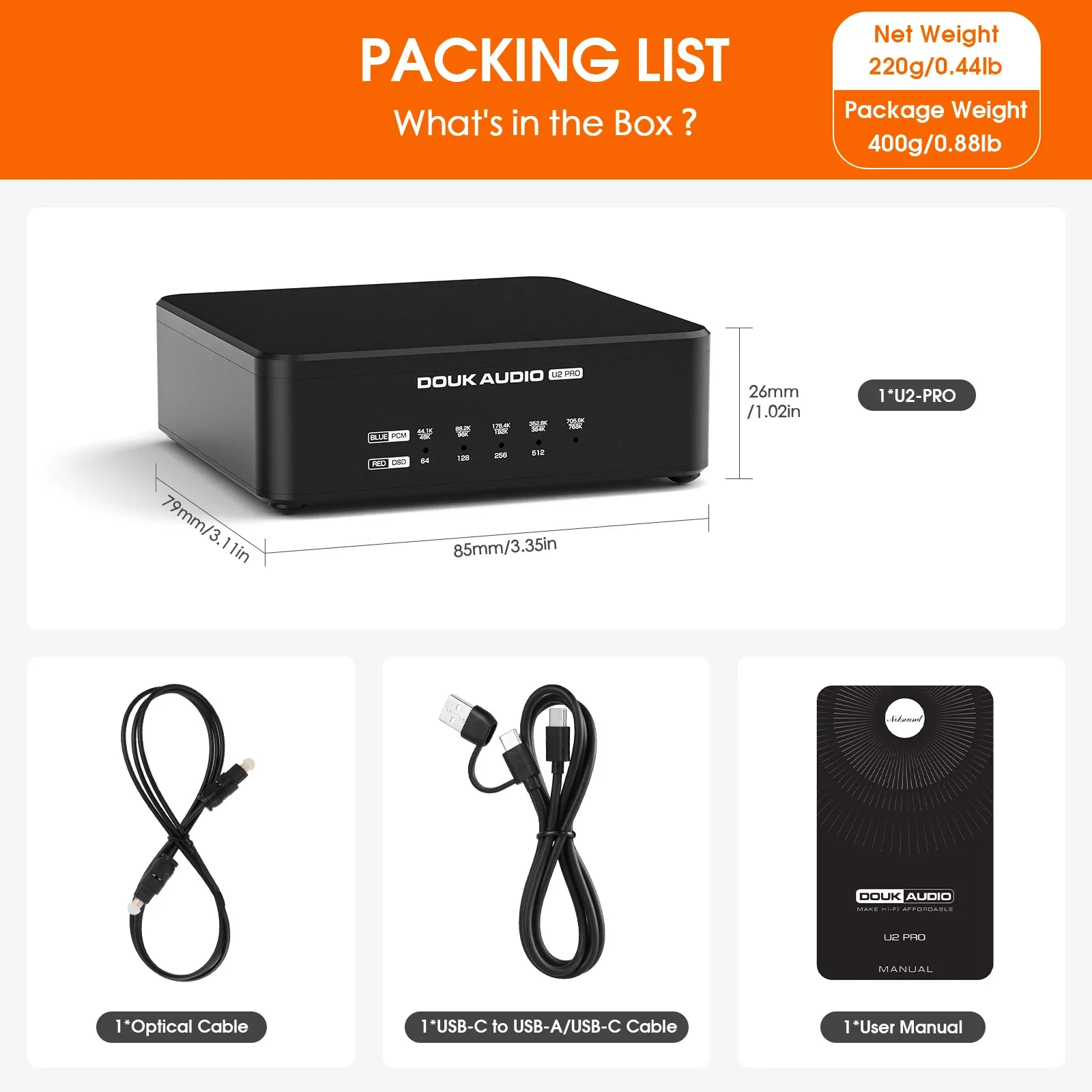 Interface Numérique USB Douk Audio U2PRO : Convertisseur DDC XMOS XU316, Sorties Optique/Coaxiale/I2S pour DAC, PS5 et Switch slide 6
