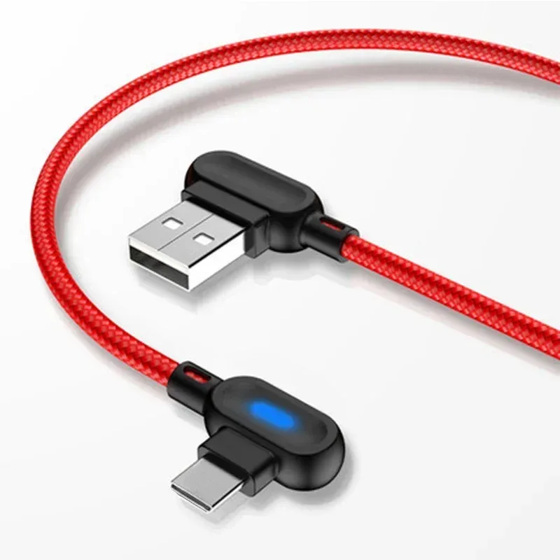 Câble USB-C en nylon tressé à double coude - Charge rapide - Image 2