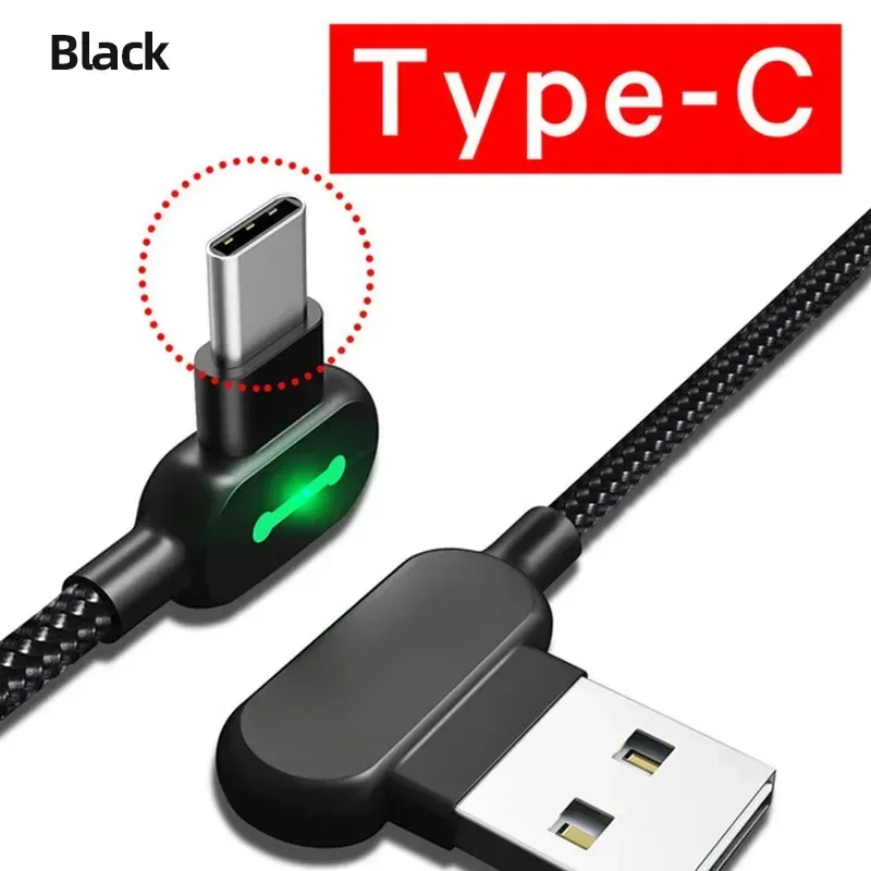 Câble USB-C en nylon tressé à double coude - Charge rapide - Image 4