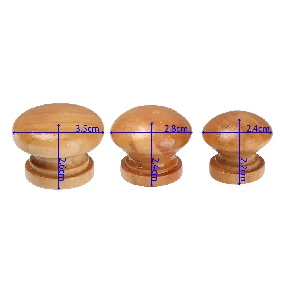 Lot de 10 boutons de meuble en bois naturel - Forme ronde slide 5