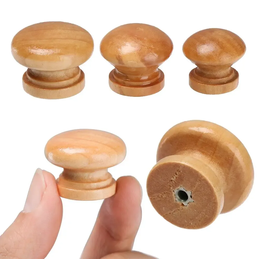 Lot de 10 boutons de meuble en bois naturel - Forme ronde slide 3