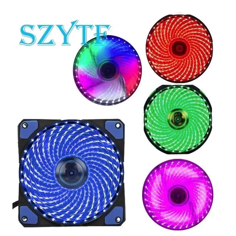 Ventilateur de boîtier PC silencieux 120mm à LED - 3 Broches / 12V DC
