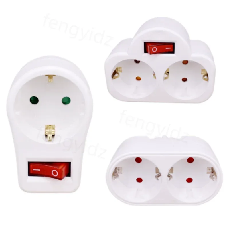 Adaptateur de prise avec interrupteur marche/arrêt 16A 250V - Standard Européen - Image 1