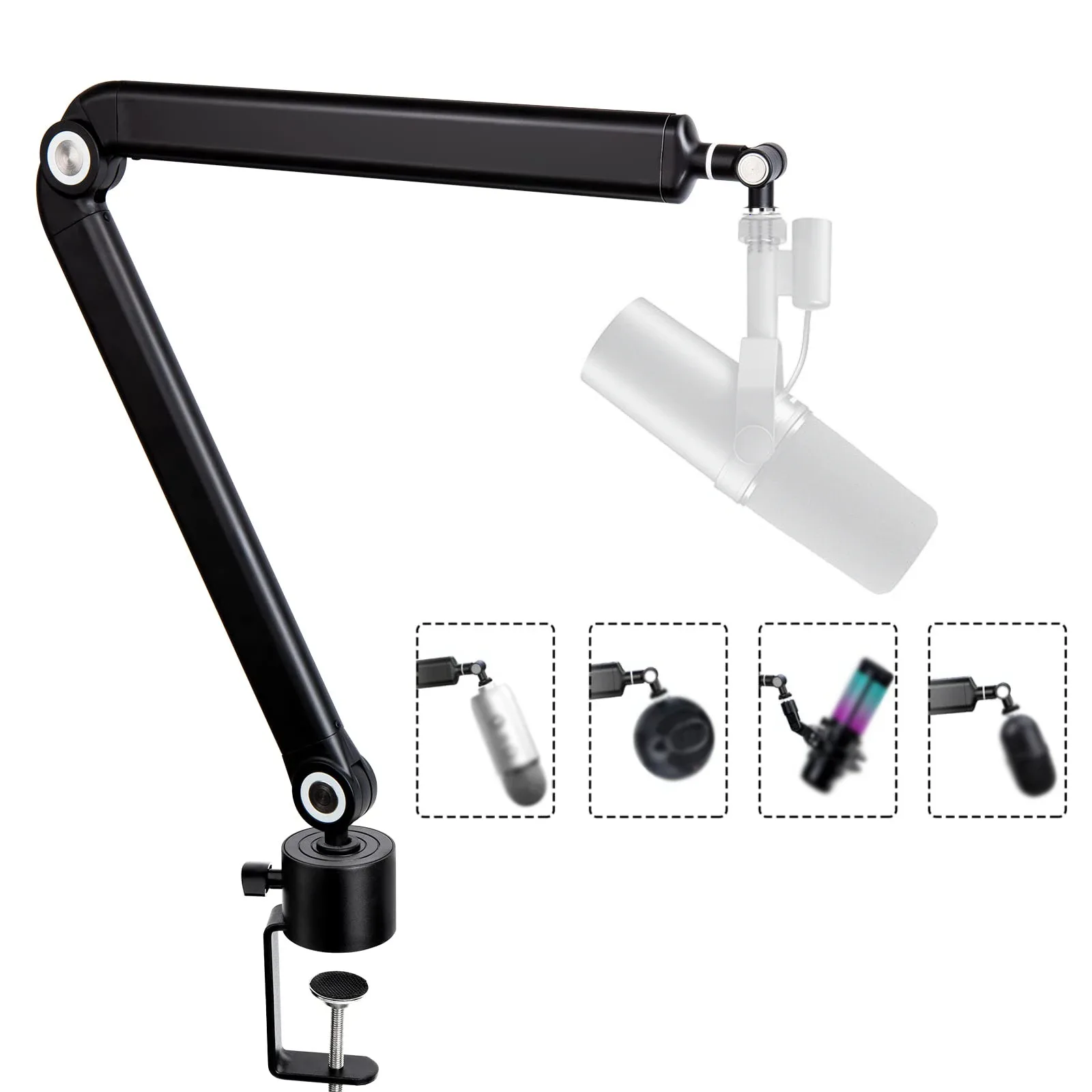 Bras de microphone articulé robuste pour SM7B et microphones de studio professionnel