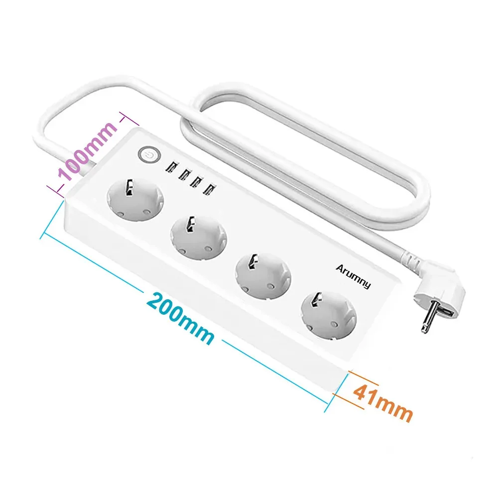 Multiprise connectée Zigbee Arumny - 1,8 m - 16A - Compatible Alexa et Google Assistant slide 6