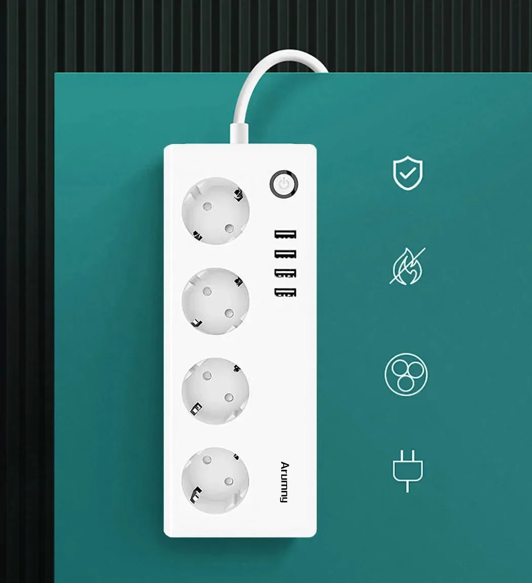 Multiprise connectée Zigbee Arumny - 1,8 m - 16A - Compatible Alexa et Google Assistant slide 3