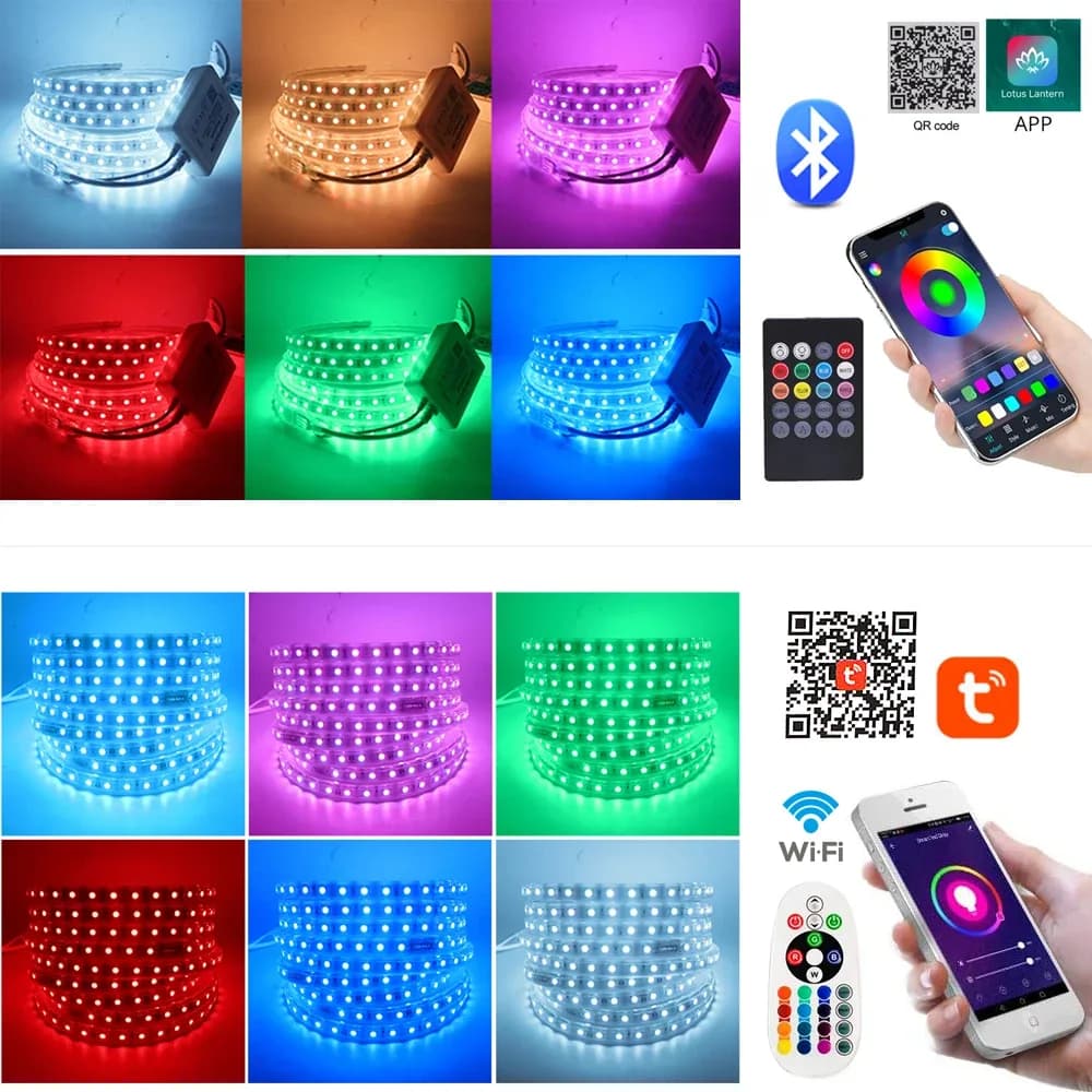 Ruban LED RGB 5050 220V Haute Luminosité - Étanche IP67 avec Télécommande - Image 3