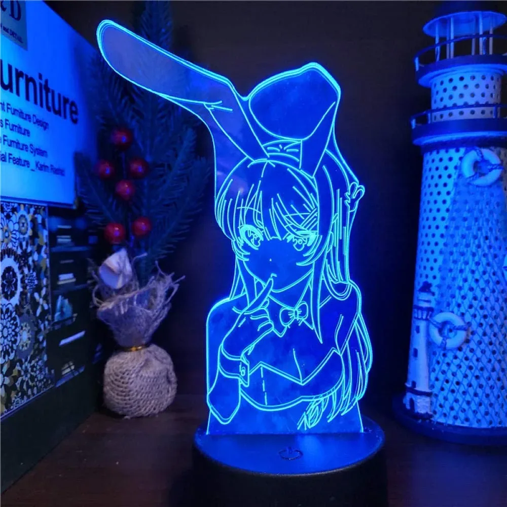 Lampe LED Illusion 3D Mai Sakurajima - Bunny Girl Senpai - Image 2