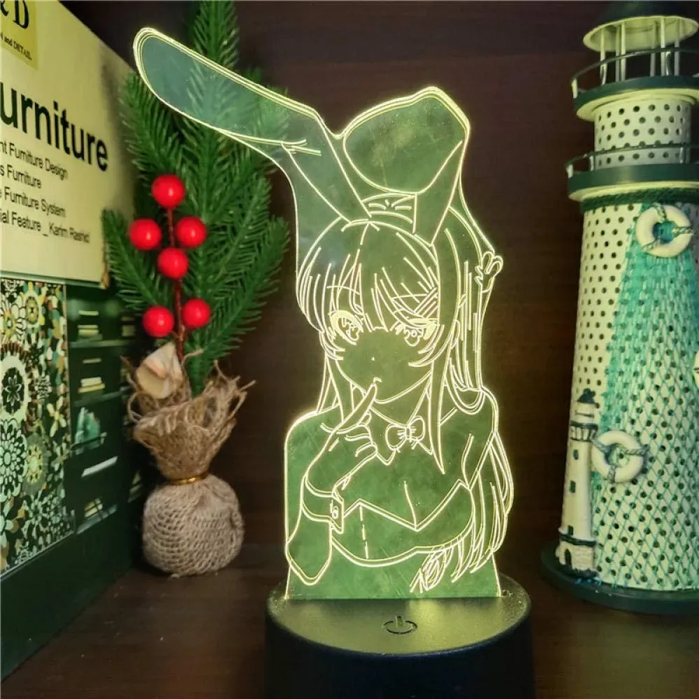 Lampe LED Illusion 3D Mai Sakurajima - Bunny Girl Senpai - Image 4