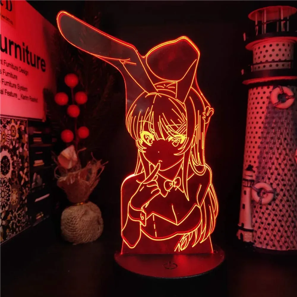 Lampe LED Illusion 3D Mai Sakurajima - Bunny Girl Senpai - Image 1