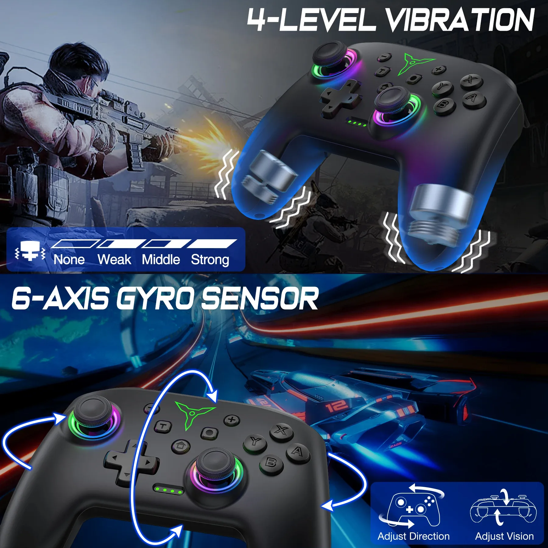 Manette de jeu sans fil Dinofire pour Switch, OLED, Lite, PC, Android et iOS - Image 6