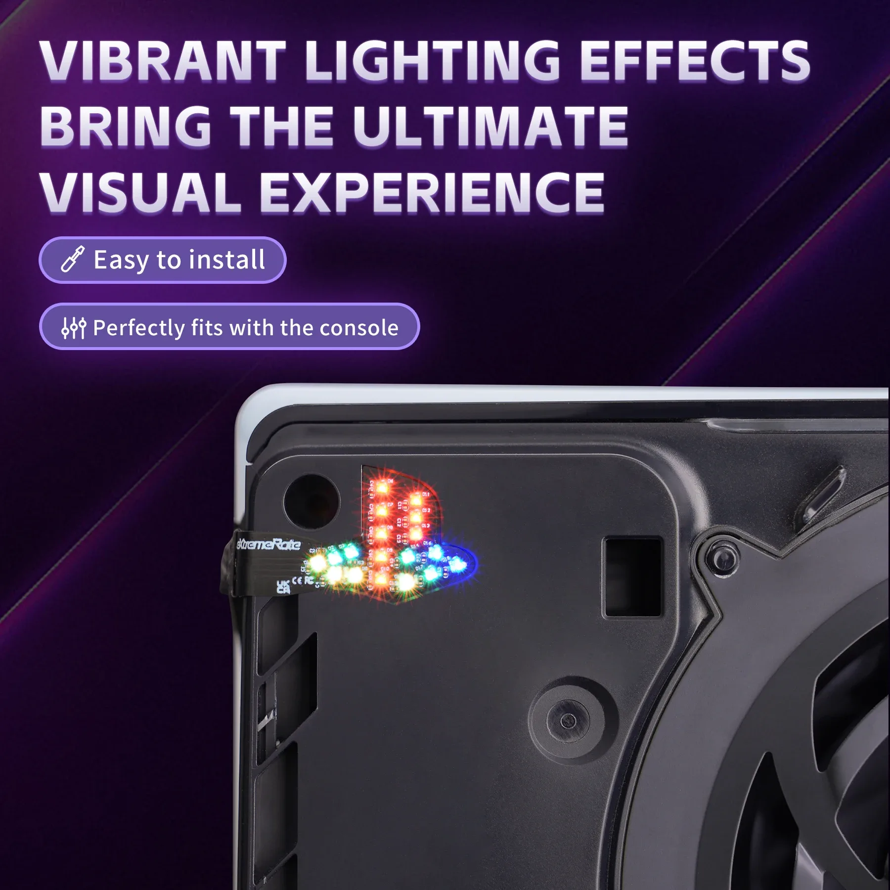 Kit LED eXtremeRate pour Console PS5 Slim/Pro - Logo RVB 7 Couleurs et 40 Effets slide 4