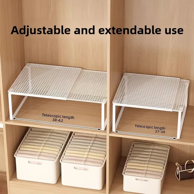 Étagère de rangement extensible et ajustable pour placard et armoire - Image 1
