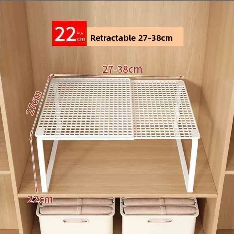 Étagère de rangement extensible et ajustable pour placard et armoire slide 10