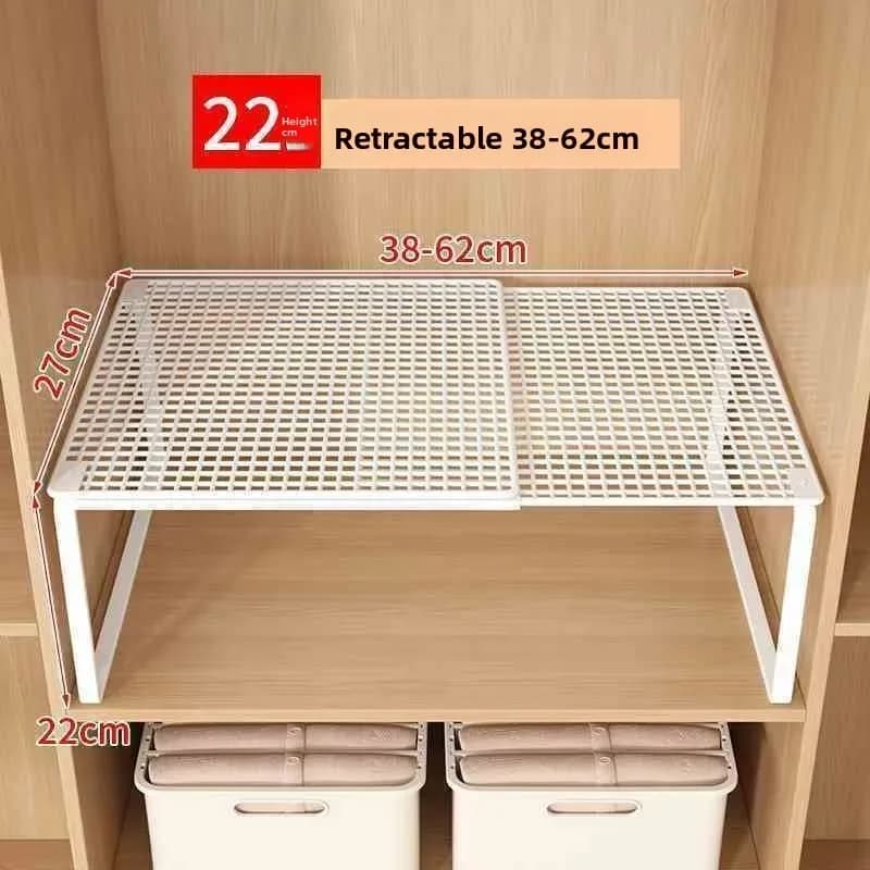 Étagère de rangement extensible et ajustable pour placard et armoire slide 11