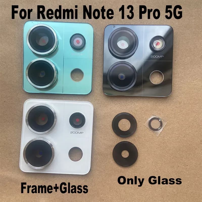Lentille de caméra arrière avec adhésif pour Xiaomi Redmi Note 13 Pro 5G