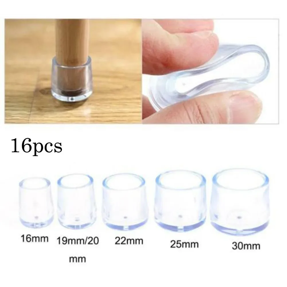 Lot de 16 Protections de Pieds de Chaise en Caoutchouc - Embouts Ronds pour Meubles - Image 3