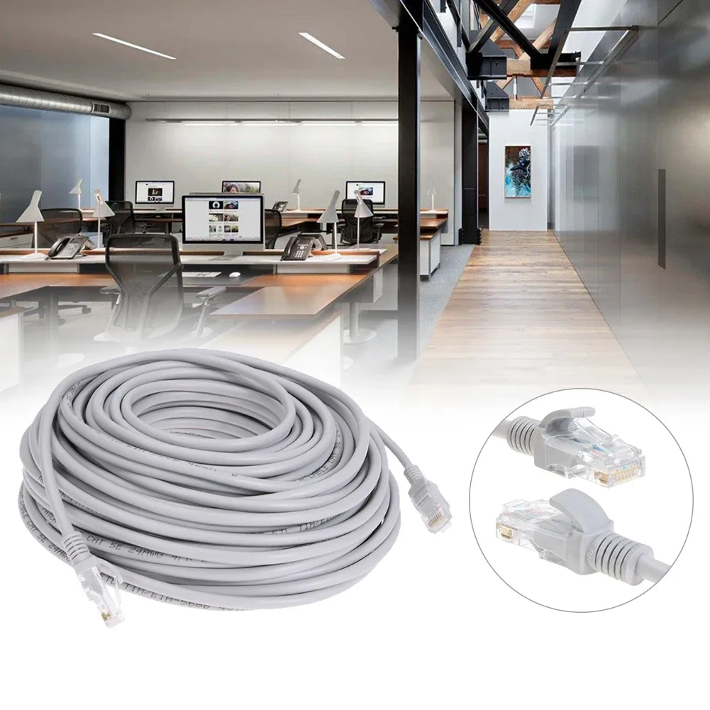Câble Réseau RJ45 + Alimentation DC pour Caméra IP Vidéosurveillance CAT5e - 5M/10M/15M/20M/30M