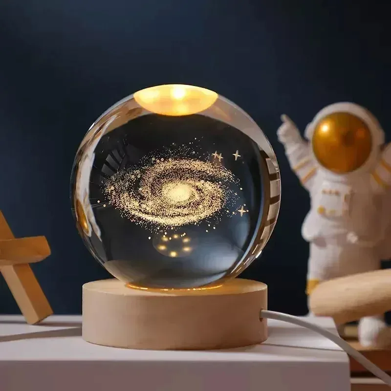 Veilleuse Boule de Cristal 3D - Design Galaxie RGB - Image 5