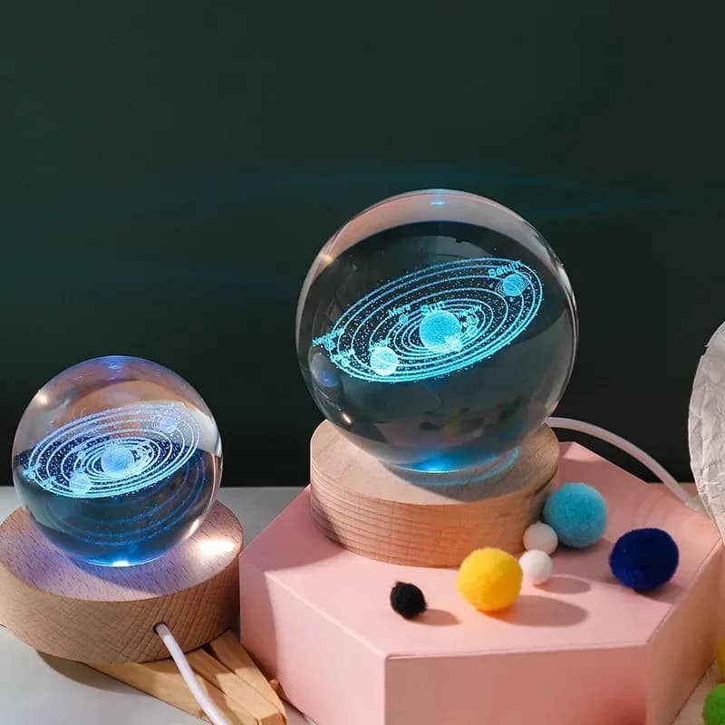 Veilleuse Boule de Cristal 3D - Design Galaxie RGB - Image 3