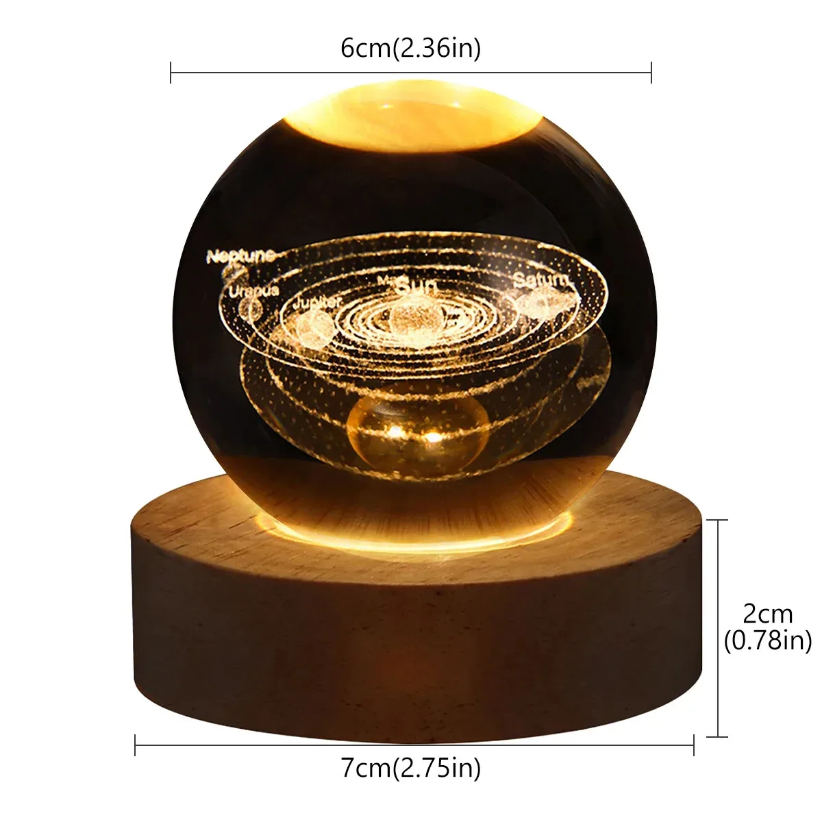 Veilleuse Boule de Cristal 3D - Design Galaxie RGB - Image 6
