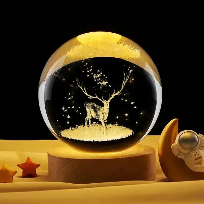 Veilleuse Boule de Cristal 3D - Design Galaxie RGB slide 8