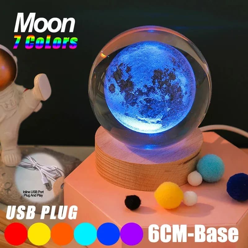Veilleuse Boule de Cristal 3D - Design Galaxie RGB slide 10