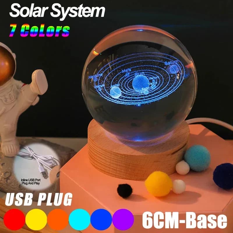 Veilleuse Boule de Cristal 3D - Design Galaxie RGB slide 12