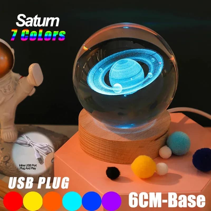 Veilleuse Boule de Cristal 3D - Design Galaxie RGB slide 14