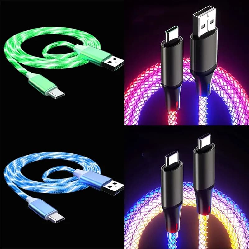 Câble de charge rapide lumineux LED universel (USB-C, Micro-USB, Lightning)